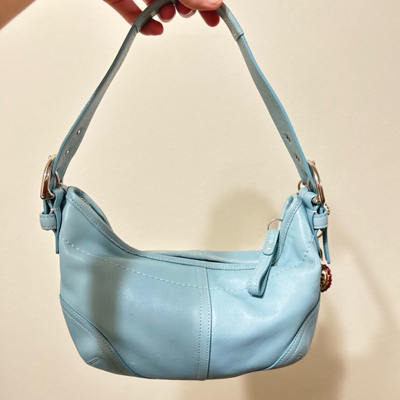 Vintage Y2K Blue Coach Mini Soho Hobo Shoulder Bag - Picture 3 of 9